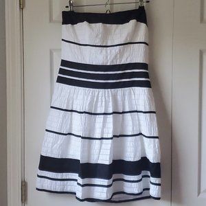 The Limited Black White Stripe Strapless Dress NWT